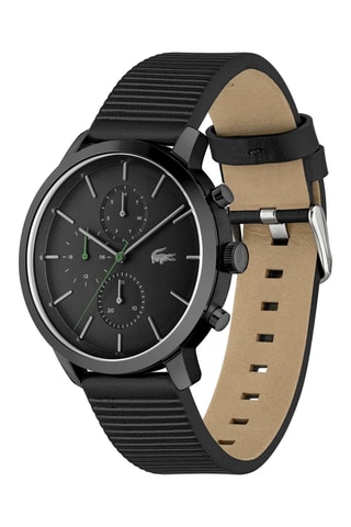 Montre à quartz en cuir - Noir