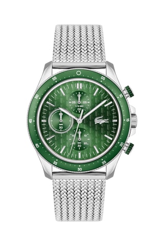 Montre à quartz en acier - Chronographe - Argenté