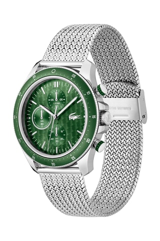 Montre à quartz en acier - Chronographe - Argenté