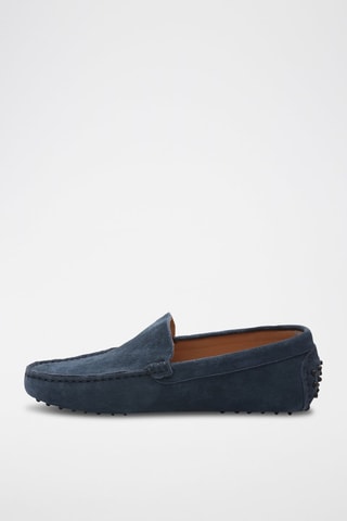 Mocassins en croûte de cuir Lenny - Bleu