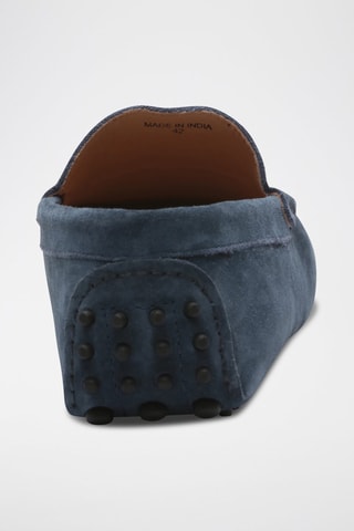 Mocassins en croûte de cuir Lenny - Bleu