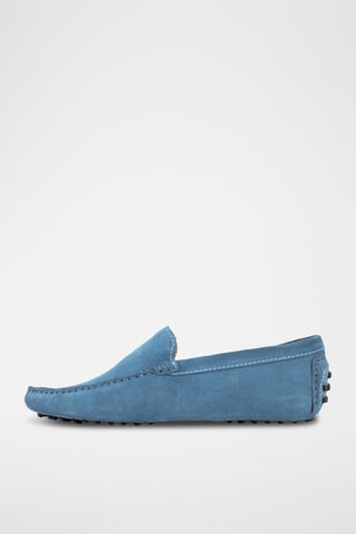 Mocassins en croûte de cuir Lenny - Bleu