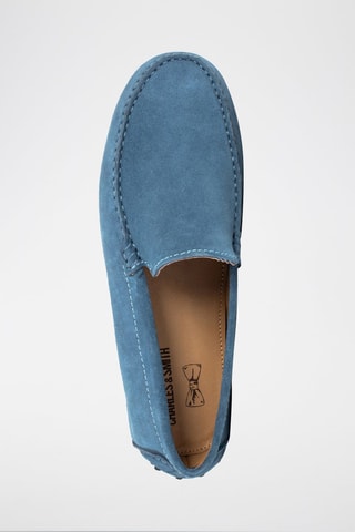 Mocassins en croûte de cuir Lenny - Bleu