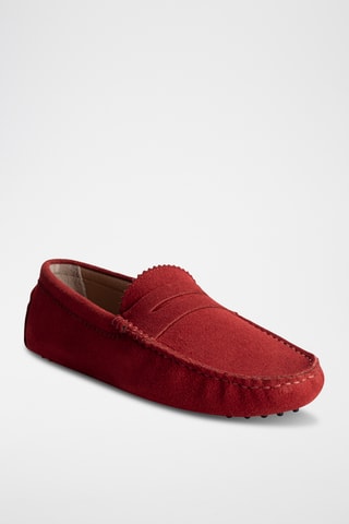 Mocassins en nubuck Dennis - Rouge