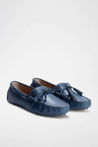 Chaussures bateau en cuir nappa January - Bleu