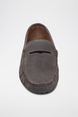 Mocassins en croûte de cuir Darren - Gris