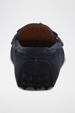 Mocassins en croûte de cuir January - Bleu