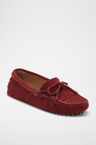 Mocassins en nubuck Emma - Rouge