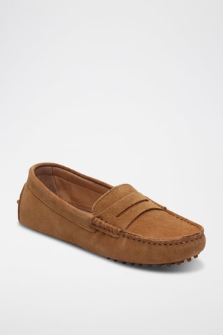 Mocassins en croûte de cuir Thandie - Marron