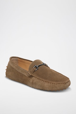 Mocassins en croûte de cuir nubuck Harold - Marron