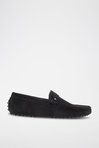 Mocassins en croûte de cuir Alan - Noir