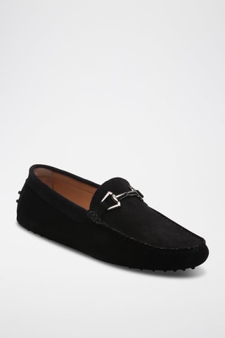 Mocassins en croûte de cuir Edwin - Noir