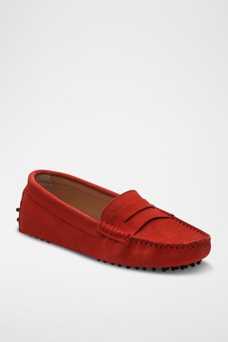 Mocassins en nubuck Thandie - Rouge