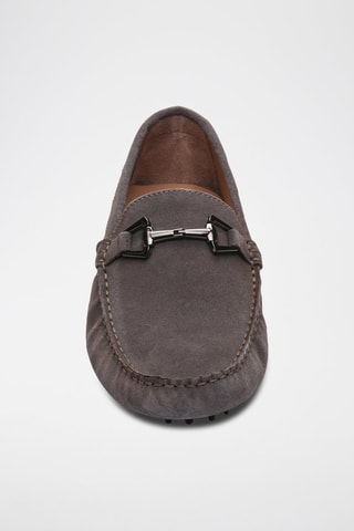 Mocassins en croûte de cuir Edwin - Gris