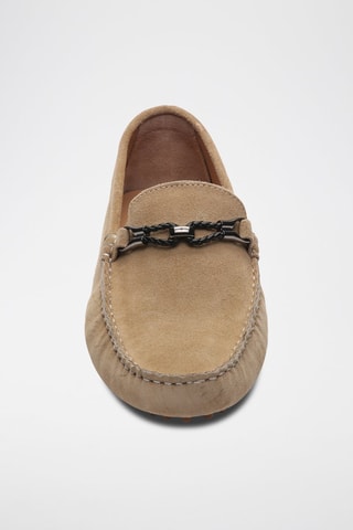 Mocassins en croûte de cuir Jace - Beige