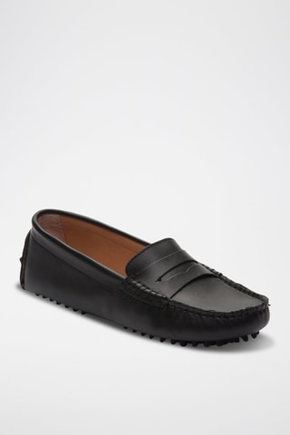 Mocassins en cuir nappa Thandie - Noir