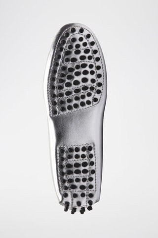 Mocassins en cuir nappa Thandie - Argenté