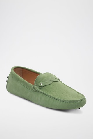 Mocassins en nubuck - Vert