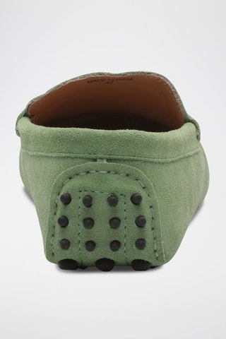 Mocassins en nubuck - Vert