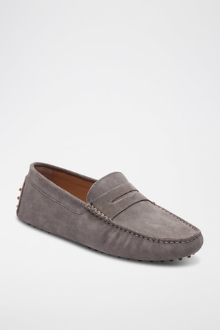 Mocassins en croûte de cuir Cole - Gris