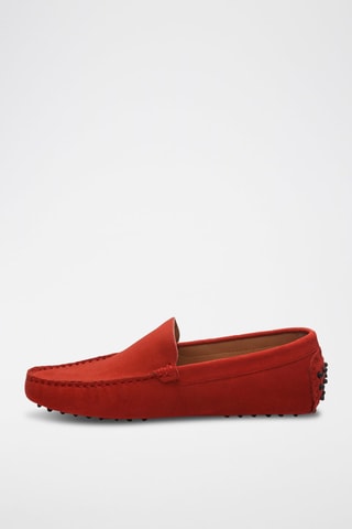 Mocassins en nubuck Lenny - Rouge
