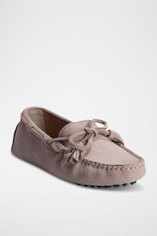 Chaussures bateau en nubuck Lily - Beige
