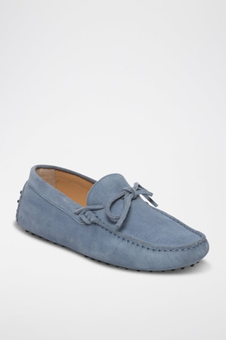 Mocassins en croûte de cuir Duke - Bleu
