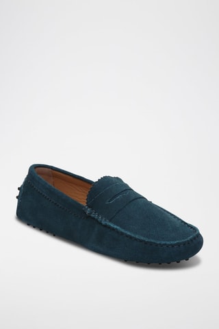 Mocassins en nubuck Lew - Bleu