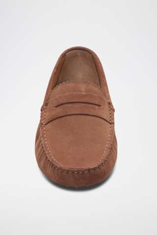 Mocassins en nubuck Lew - Marron et argenté