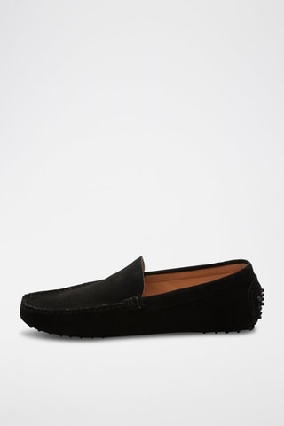 Mocassins en croûte de cuir Lenny - Noir