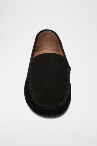 Mocassins en croûte de cuir Lenny - Noir