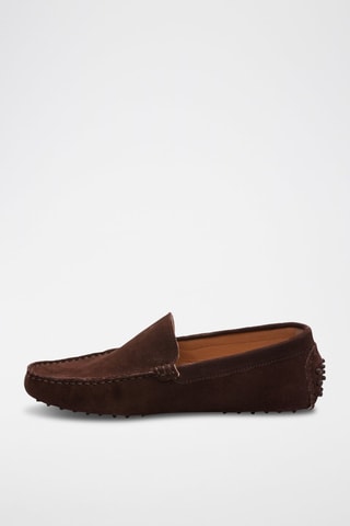 Mocassins en croûte de cuir Lenny - Marron