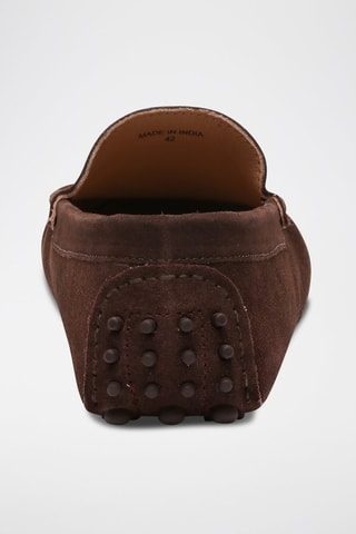 Mocassins en croûte de cuir Lenny - Marron
