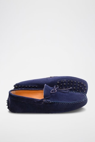Mocassins en croûte de cuir Johnny - Bleu