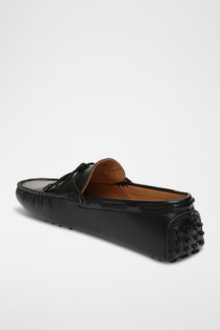 Chaussures bateau en cuir nappa Butler - Noir