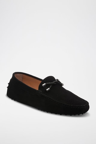 Mocassins en croûte de cuir Tom - Noir