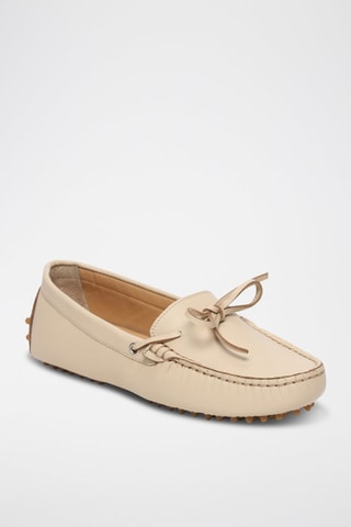 Mocassins en croûte de cuir Kate - Beige