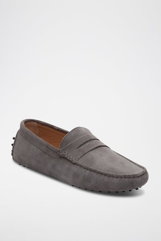 Mocassins en croûte de cuir nubuck Cole - Gris