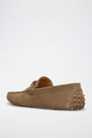Mocassins en croûte de cuir nubuck Luke - Marron