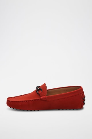 Mocassins en croûte de cuir Trenton - Rouge