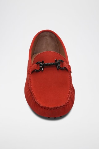 Mocassins en croûte de cuir Trenton - Rouge