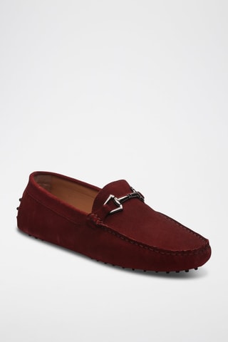 Mocassins en croûte de cuir Edwin - Rouge