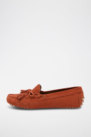 Mocassins en nubuck January - Rouge