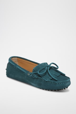 Chaussures bateau en nubuck Emma - Turquoise