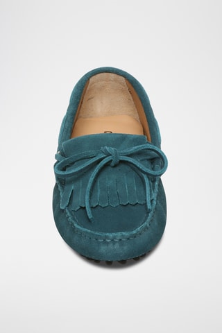 Chaussures bateau en nubuck Emma - Turquoise
