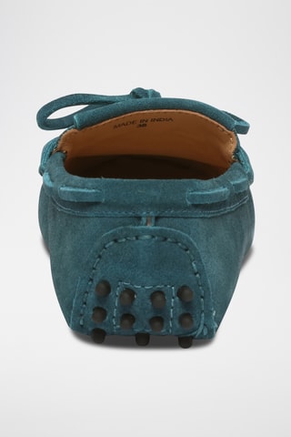 Chaussures bateau en nubuck Emma - Turquoise