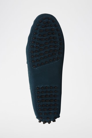 Mocassins en croûte de cuir Thandie - Bleu