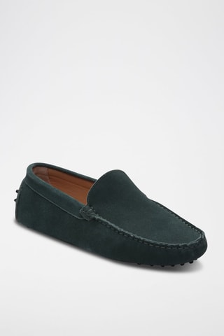 Mocassins en nubuck - Vert