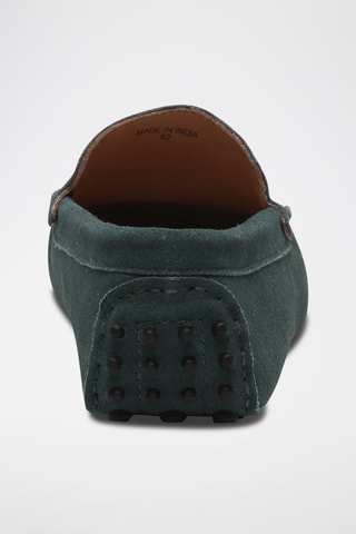 Mocassins en nubuck - Vert