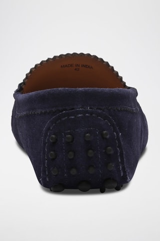 Mocassins en croûte de cuir Dennis - Bleu
